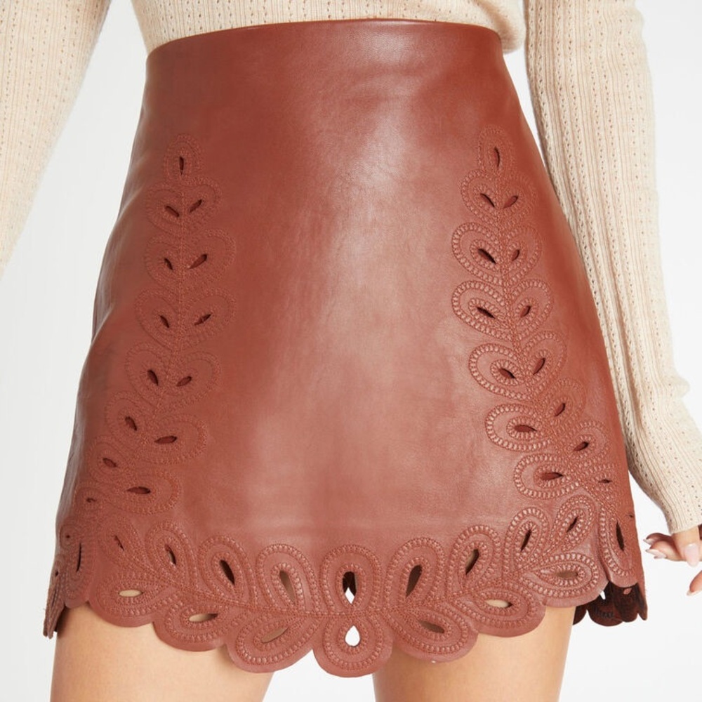 Tanya Taylor Brown Mini Skirt